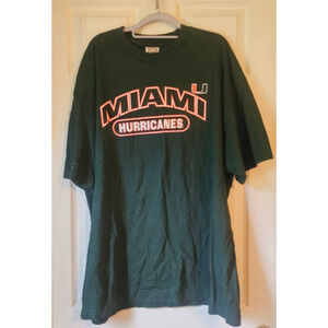 Miami Hurricanes NCAA T-Shirt 2XL Dark Green University of Miami Canes Tee